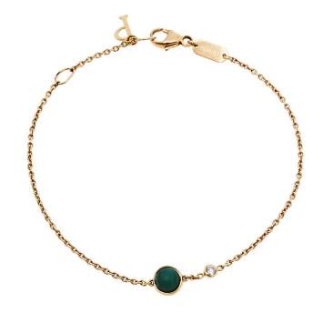 Pre Owned Piaget Possession Malachite Diamond 18K Rose Gold Bracelet
