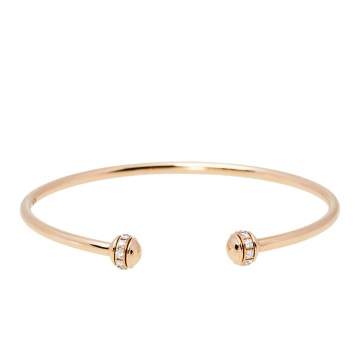 Pre Owned Piaget Possession 18K Rose Gold & Diamonds Open Cuff Bracelet 