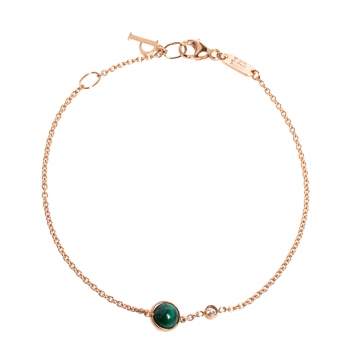 Pre Owned Piaget Possession Malachite Diamond 18K Rose Gold Charm Bracelet 