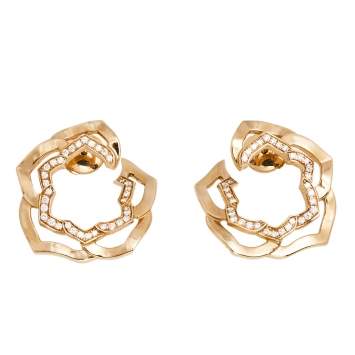 Pre Owned Piaget Rose Diamond 18K Rose Gold Earrings