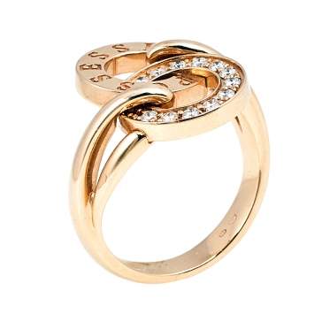 Pre Owned Piaget Possession Toi Moi Diamond 18K Rose Gold Ring Size 54