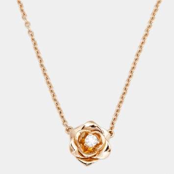 Pre Owned Piaget Rose Diamond 18k Rose Gold Chain Necklace