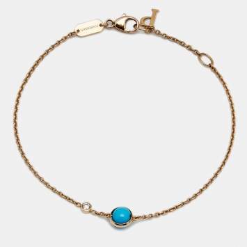 Pre Owned Piaget Possession Turquoise Diamond 18K Rose Gold Bracelet