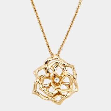 Pre Owned Piaget Rose Diamond 18k Rose Gold Pendant Necklace