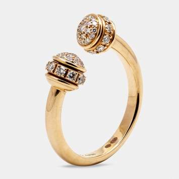 Pre Owned Piaget Possession Diamonds 18k Rose Gold Open Ring Size 49