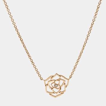 Pre Owned Piaget Rose Diamond 18k Rose Gold Pendant Necklace