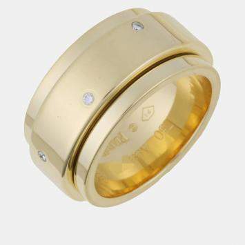 Pre Owned Piaget 18K Yellow Gold and Diamond Possession Band Ring EU 54