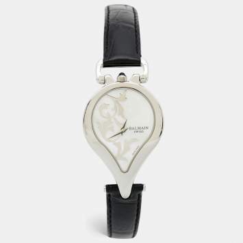 مملوكة مسبقًا Pierre Balmain 3431 White Mother Of Pearl Dial Stainless Steel Women's Wristwatch 31 mm