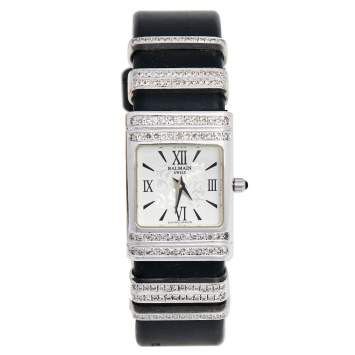 Pre Owned Balmain Silver Stainless Steel Rubber B2371.62 Women's Wristwatch 21 mm 