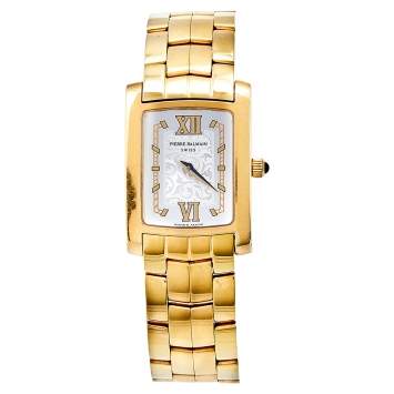 Pre Owned Pierre Balmain Yellow Silver Gold Plated Stainless Steel 3000 Women's Wristwatch 25 mm