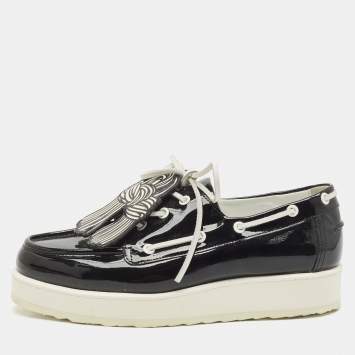 PIERRE HARDY Black Patent Leather Loafers Size 38