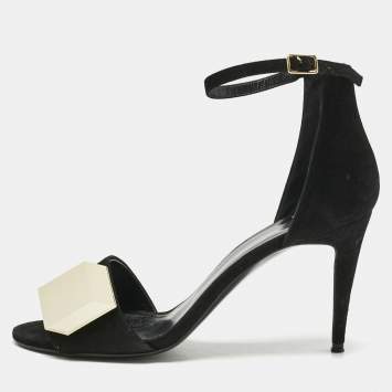 Pre Owned Pierre Hardy Black Suede JQ11 Embellished Ankle Strap Sandals Size 39