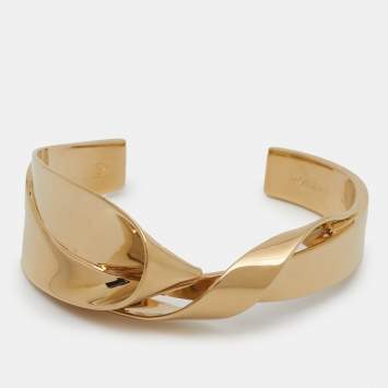 Pre Owned Polène Gold Tone Open Cuff Bracelet M