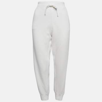 Pre Owned Polo Ralph Lauren White Cotton Ankle-Length Trackpants XL