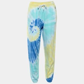 مملوكة مسبقًا Polo Ralph Lauren Multicolor Tie-Dye Printed Cotton Joggers S