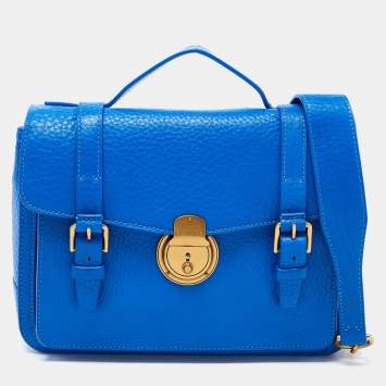 Pre Owned Polo Ralph Lauren Blue Leather Ricky Crossbody Bag
