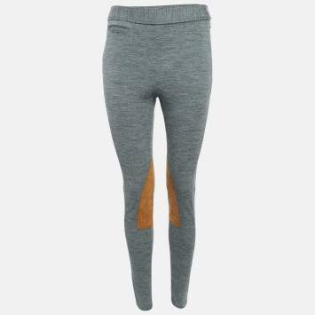 Pre Owned Polo Ralph Lauren Grey Wool Blend Jersey Breeches Pants M