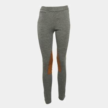 Pre Owned Polo Ralph Lauren Grey Wool Blend Knit Breeches Pants S