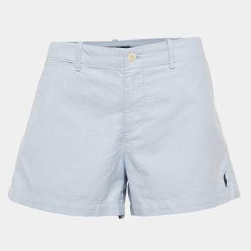 Pre Owned Polo Ralph Lauren Light Blue Cotton Preppy Shorts M