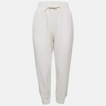 Pre Owned Polo Ralph Lauren White Cotton Embellished Trim Trackpants XL