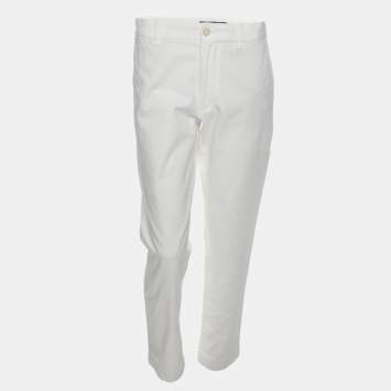 مملو�كة مسبقًا Polo Ralph Lauren White Stretch Fabric The Slim Chino Trouser S