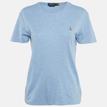 Pre Owned Polo Ralph Lauren Blue Melange Jersey T-Shirt S