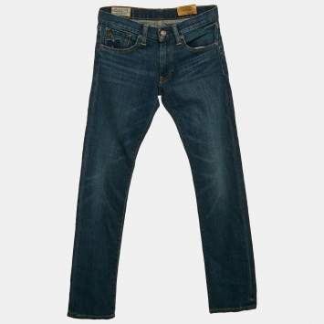 Pre Owned Polo Ralph Lauren Blue Denim Slim Fit Straight Leg Jeans S Waist 24"