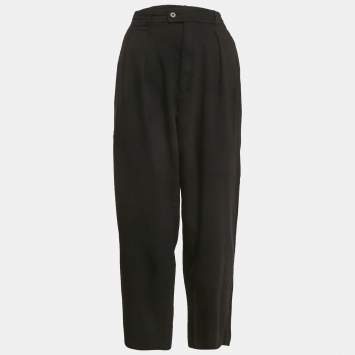 Polo Ralph Lauren Black Wool Blend Pleated Trousers M