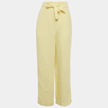 Polo Ralph Lauren Yellow Linen Elasticated Waist Trousers XS