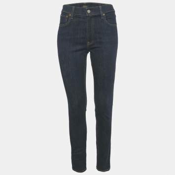 Polo Ralph Lauren Blue Denim Mid-Rise Skinny Tompkins Jeans Waist 28" M