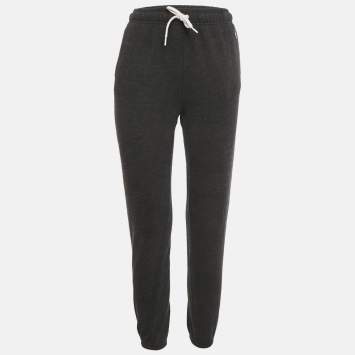 Pre Owned Polo Ralph Lauren Black Logo Embroidery Cotton Knit Joggers XXS