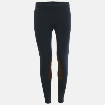 Pre Owned بنطلون بولو رالف لورين أزرق كحلي تقليم شامواه مقاس متوسط - ميديم