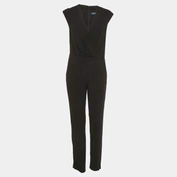 مملوكة مسبقًا Polo Ralph Lauren Black Crepe Sleeveless Jumpsuit S
