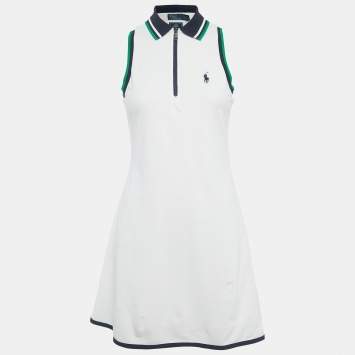 Pre Owned Polo Ralph Lauren White Jersey The Championships Dress XS