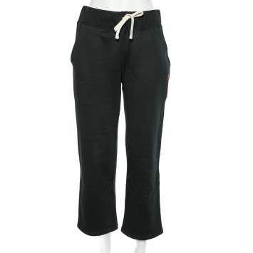 Pre Owned Polo Ralph Lauren Black Cotton Knit Track Pants S