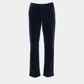 Pre Owned Polo Ralph Lauren Navy Blue Corduroy Straight Fit Trousers XL