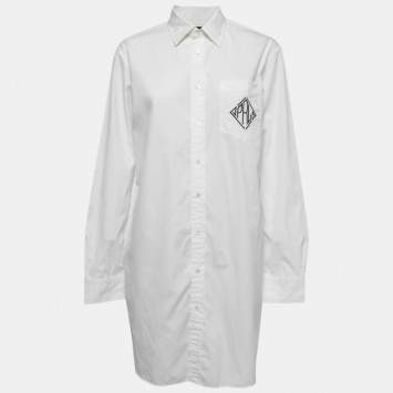 Pre Owned Polo Ralph Lauren White Cotton Long Shirt L