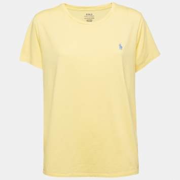 Pre Owned Polo Ralph Lauren Yellow Cotton Crew Neck T-Shirt XXL