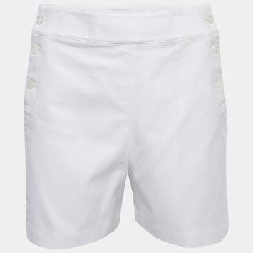 Pre Owned Polo Ralph Lauren White Cotton Buttoned Shorts S
