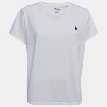 Pre Owned Polo Ralph Lauren White Cotton Crew Neck T-Shirt XXL