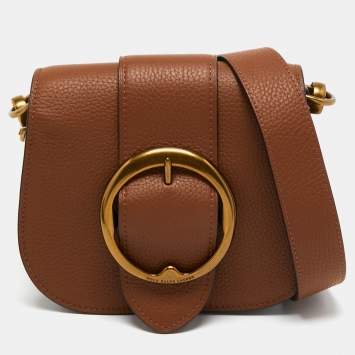 Pre Owned Polo Ralph Lauren Brown Leather Lennox Shoulder Bag