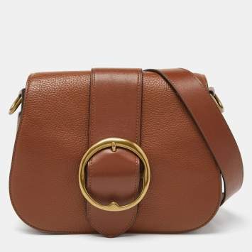 Pre Owned Polo Ralph Lauren Brown Leather Lennox Shoulder Bag