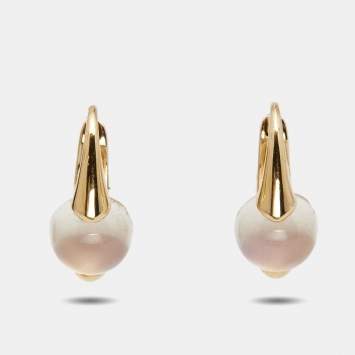 Pre Owned Pomellato M'ama Non M'ama Moonstone 18k Yellow Gold Earrings