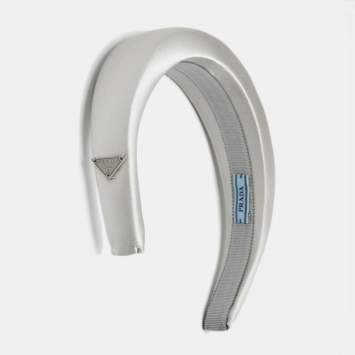 Pre Owned Prada Silver Satin Headband