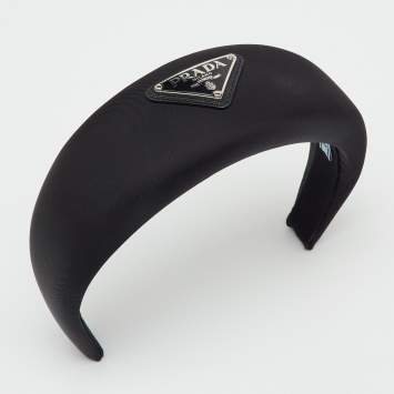 Pre Owned Prada Black Logo Re-Nylon Headband 