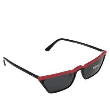 Pre Owned Prada Red/Grey SPR 19U Cat Eye Sunglasses