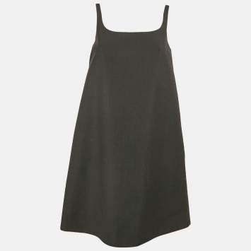 Pre Owned Prada Grey Wool Cami Mini Dress S