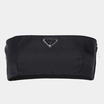 Pre Owned Prada Black Re-Nylon Bandeau Top S