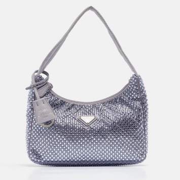 Pre Owned Prada Lilac Satin Re-Edition 2000 Shoulder Bag