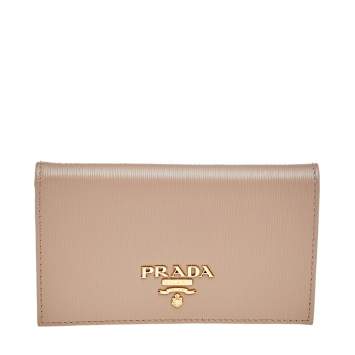 Pre Owned Prada Beige Leather Card Case